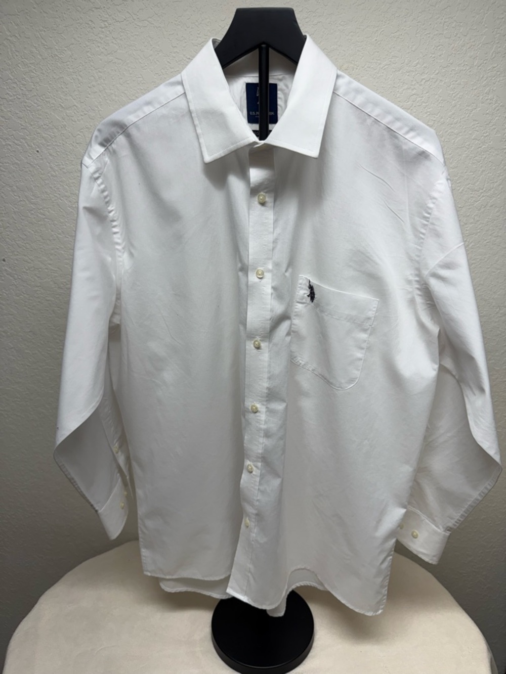 U.S. Polo Assn. White Men's Classic Button-Down Dress Shirt